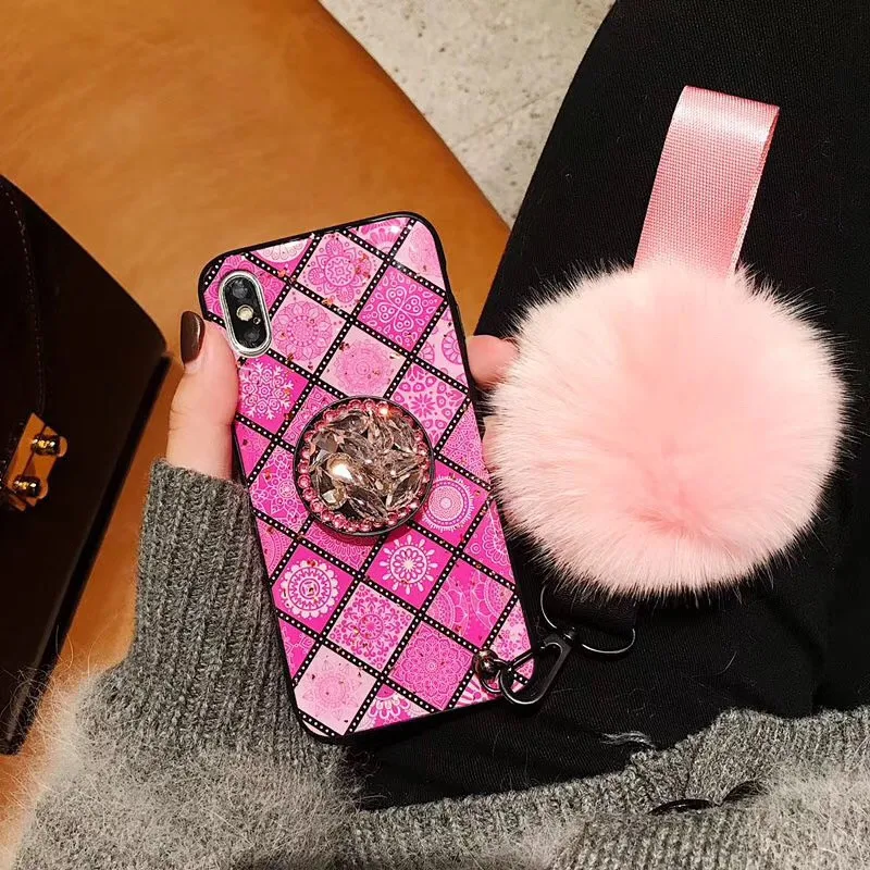 Fashion-China-style-Square-soft-phone-case-for-iphone-XS-MAX-XR-X-fox-pompom-strap (4)