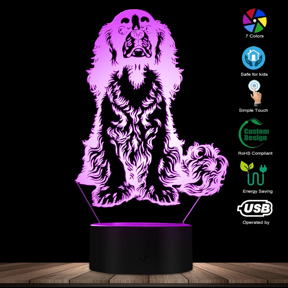 1 шт. кавалер король Чарльз собака спаниеля породы светодиодный ночник настольная лампа Очаровательны Собака, щенок, домашние животные 3D