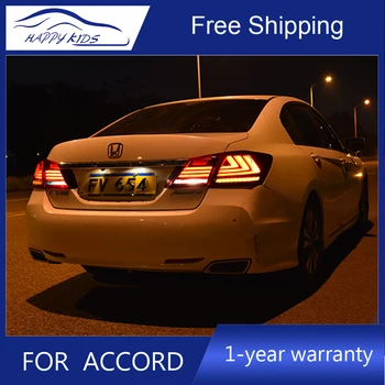 

Free Ship By EMS LED Tail Lamp Rear Lights For Honda Accord 2014-2015 Tail Lights LED DRL+Brake+Park+Signal Lights
