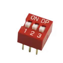 100 шт. слайд Тип модуль автоматического включения света 3-Bit 2,54 мм 3 позиции варианта DIP-красный шаг