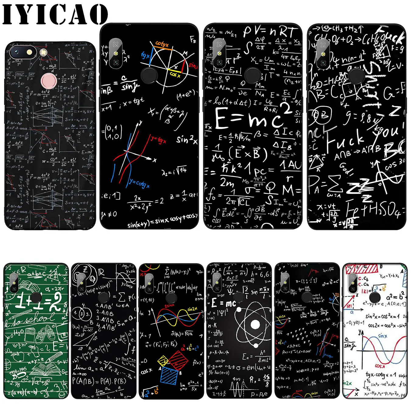 IYICAO mc2 with E=mc Math Albert Einstein Soft Silicone Case for Xiaomi Mi 9 8 A2 Lite A1 6 pocophone f1 MAX 3 mi9 mi8 mia2 |