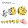 LUXUSTEEL Green/Purple/Pink/Blue/Red/Champagne/Yellow Cubic Zirconia 6Pairs/Boxes Earring Sets 3mm to 8mm Stud Earrings ► Photo 3/6