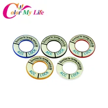 Color My Life Aluminium Alloy Car Ignition Key Ring Trim Stickers Case for Citroen C-Quatre C2 C4 C4L C5 Elysee Accessories