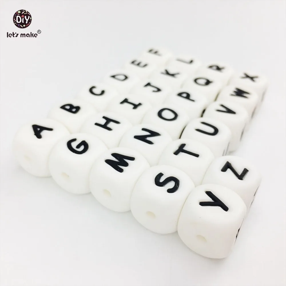 Let's Make 500pcs Alphabet Letters Food Grade Silicone Beads DIY Teething Necklace In 26 Letters BPA Free Silicone Baby Teether Let's Make 500pcs Alphabet Letters Food Grade Silicone Beads DIY Teething Necklace In 26 Letters BPA Free Silicone Baby Teether