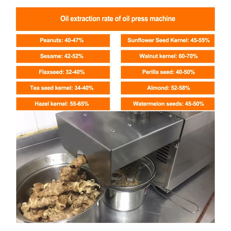 Автоматический пресс для масла домашний льняной экстрактор масла из нержавеющей стали арахисовое масло пресс-машина высокая скорость экстракции масла