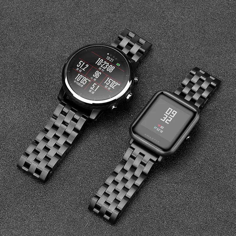 

Stainless steel watchband 20mm 22mm for Amazfit Stratos Pace 2 / 2S / Amazfit Bip Smart Watch Bracelet Replacement Strap