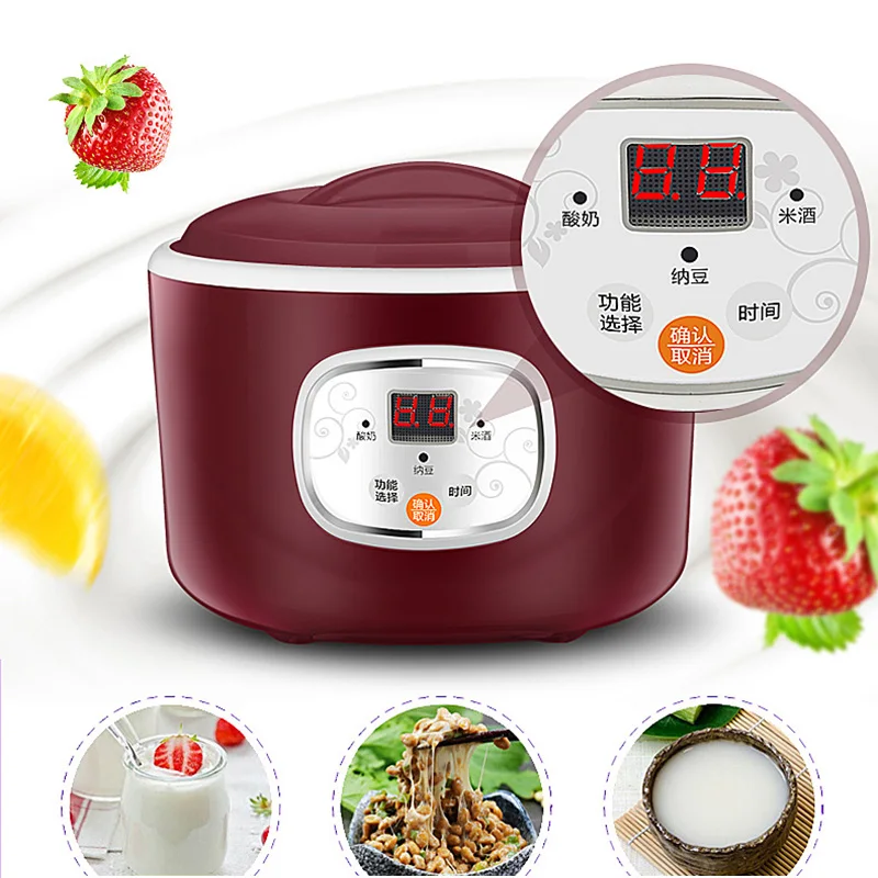 

Constant Temperature Timing Yogurt Maker Intelligent Homemade Natto / Yogurt MachineWith1L Stainless Steel Automatic Yogurt Mac