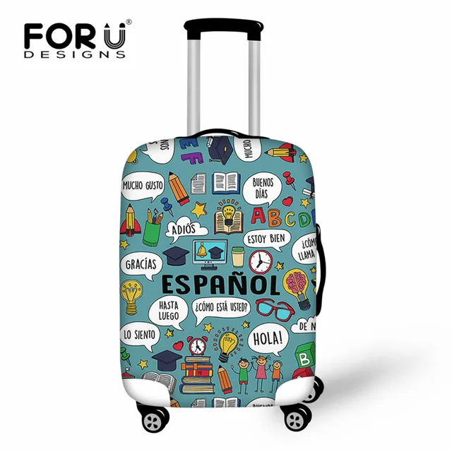 FORUDESIGNS Spanish Teacher Print Travel on Road Luggage Cover