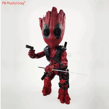 

New 26CM Dead pool cosplay Groot Figure Premium version Creative Movable Figure PVC collectible model Action Figure HA82