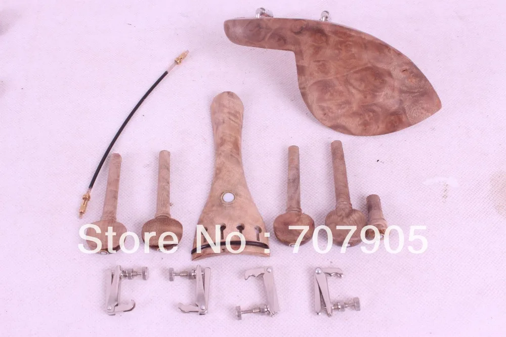 

4/4 violin parts rare maple,tuner peg chinrest tailpiece tail gut endpin#W13-1