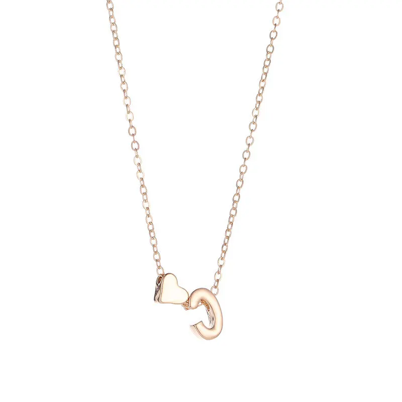 Модное маленькое сердце, изысканное Оригинальное персонализированное ожерелье-чокер с буквенным именем для женщин, золотой цвет, подвеска, ювелирное изделие, подарок, аксессуары