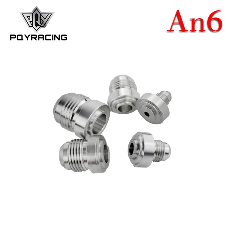 

PQY - 4PCS/PACK Top Quality Aluminum AN6-AN Straight Male Weld Fitting Adapter Weld Bung Nitrous Hose Fitting Silver