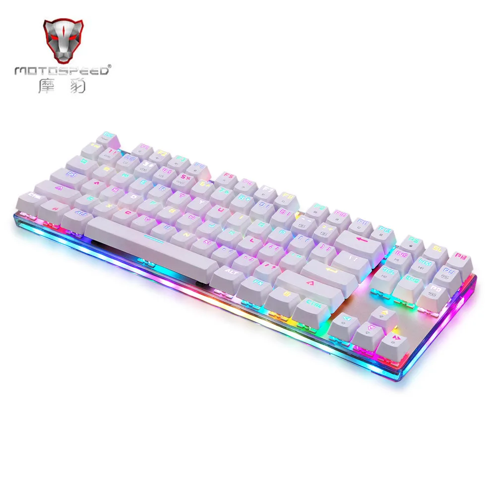 

Motospeed K87S NKRO Mechanical Keyboard 87 Keys Gaming Ergonomic Keyboards USB 2.0 Blue Red Switch Keyboard With RGB Backlight