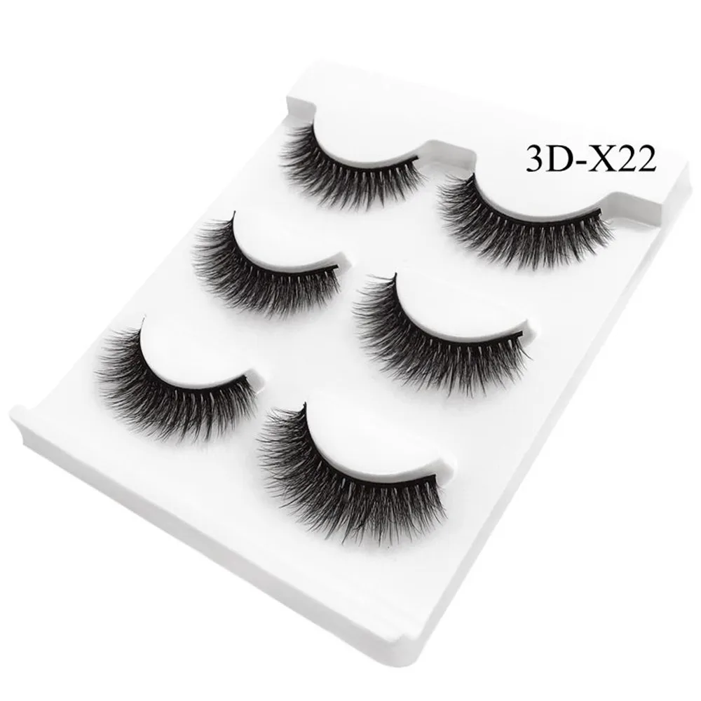 3 Pairs 100 Real Mink 3D Volume Thick Daily False Eyelashes Lashes