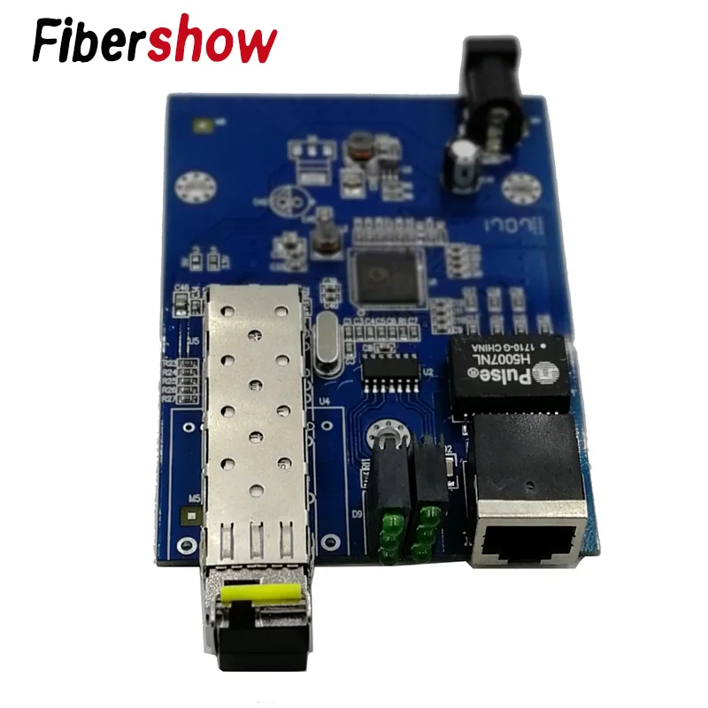 

Fiber Optical media converter 1 port sfp to 1 rj45 gigabit optical fiber ethernet for ip camera PCB 10/100/1000M