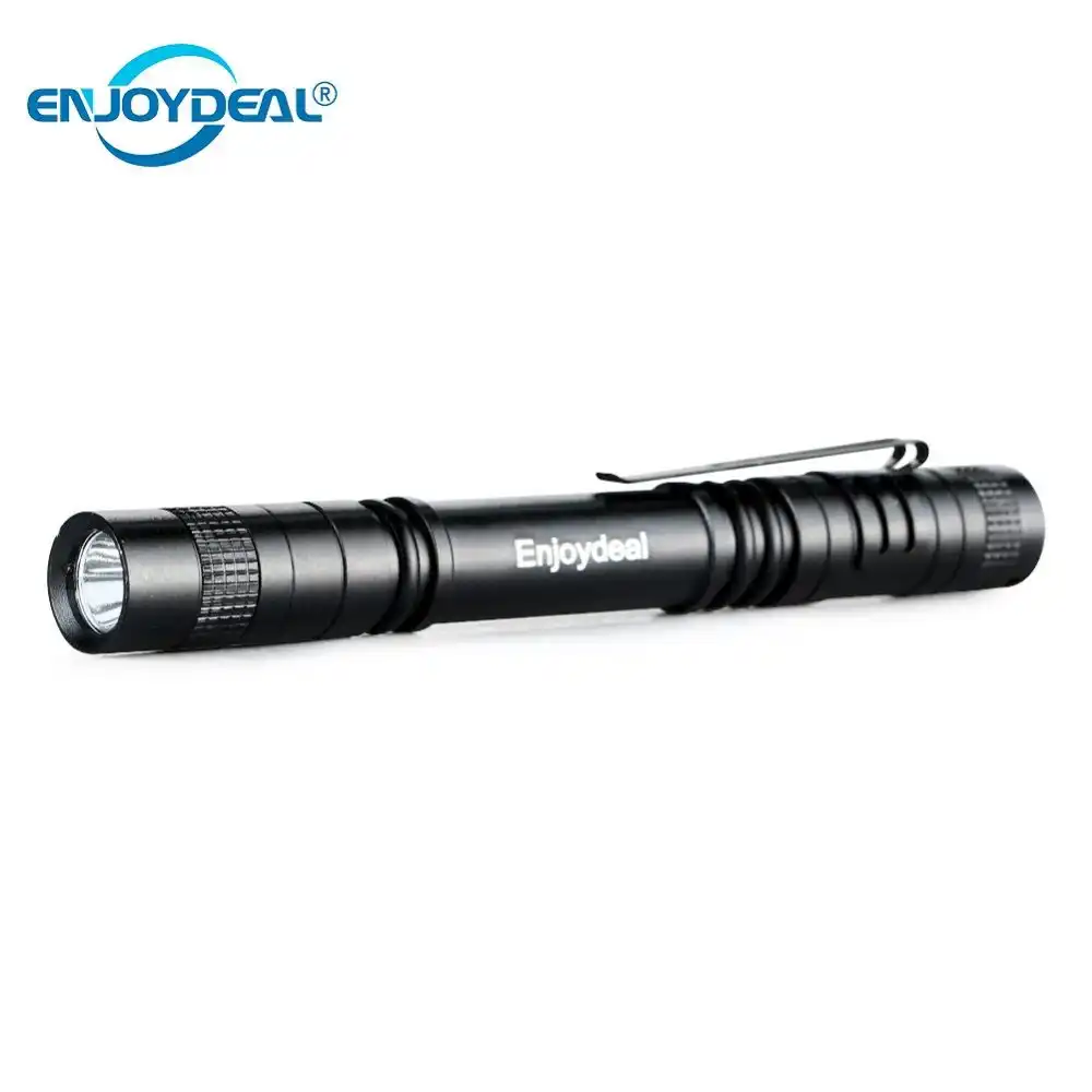 Mini Pocket 8000LM Flashlight Clip AAA XPE-R3 LED Lamp Belt Pen Light Torch Lamp