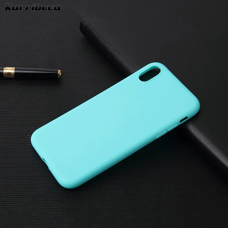 

Soft candy color silicone case For Iphone x xs xr cases anti-finger funda carcasas for iphone xs max coque kryt etui hoesje tok