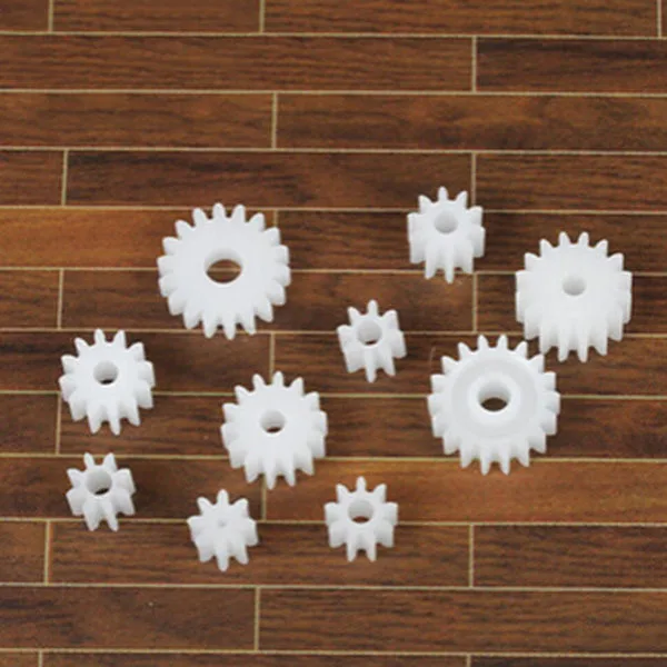 

10pcs Spindle gear 0.5 moduluds plastic motor reducer gearbox accessories kinds sizes