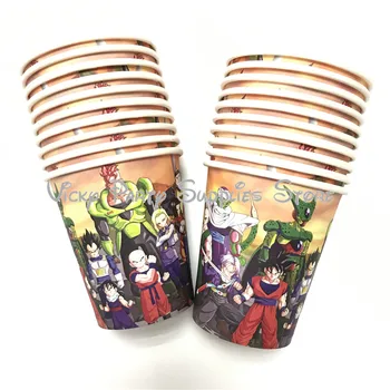 

20pcs/lot Dragon Ball Theme Disposable Cup Set Tableware Paper Cup Birthday Baby Shower Cup Tableware Decorations