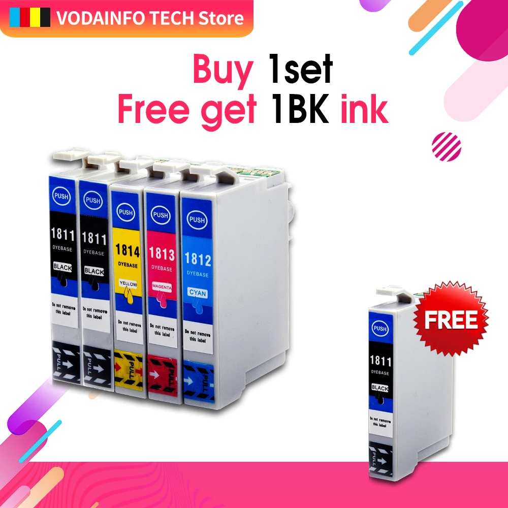 T1811 чернильный картридж для EPSON XP212/XP215/XP312/XP315/XP412/XP415XP30/XP102/XP202/XP205/XP302/XP305/XP402/XP405 полноцветная печать принтера
