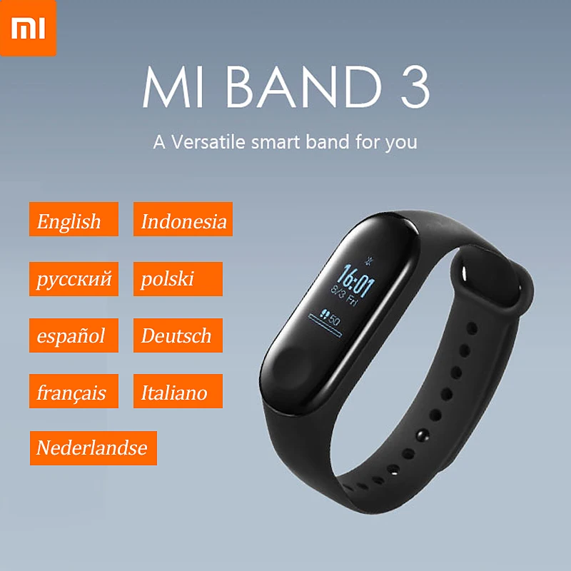 Оригинальный Xiaomi Mi Band 3 спортивный смарт Браслет фитнес трекер умный Шагомер