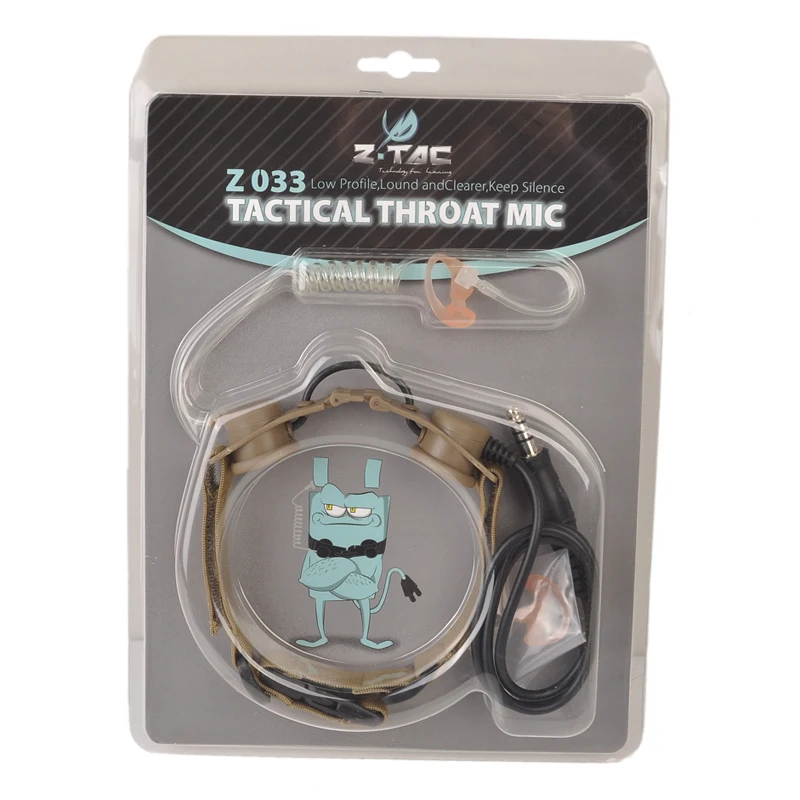 Fone de Ouvido Garganta Tático Microfone Militar Caça Guarda-costas Sniper Mic Tubo Airsoft Fones Softair Z033 z 14 Esporte e Lazer