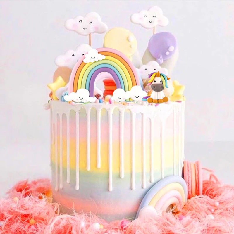 Decoration De Gateau Licorne Nuage Arc En Ciel Colore Drapeau De Gateau D Anniversaire Pour Mariage Fete D Anniversaire Decoration De Patisserie Reception Cadeau Pour Bebe Nouvelle Collection Aliexpress