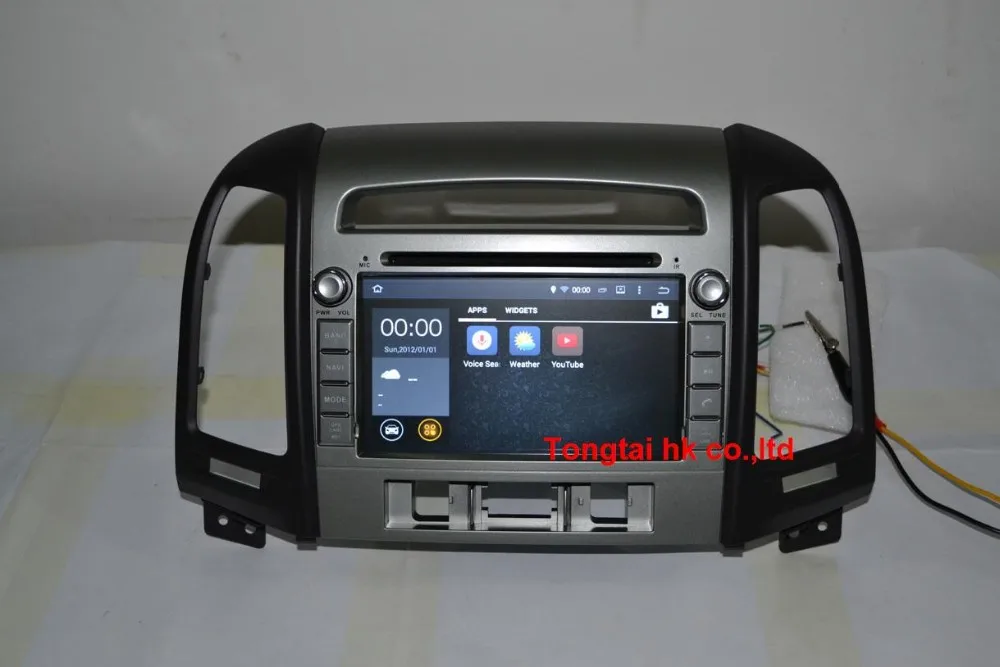 Excellent 7" Android 7.1 for hyundai SANTA FE 2006 2012 car DVD radio player  3 hole,gps navigation,3G,BT,Wifi,2GB Russian,english 17