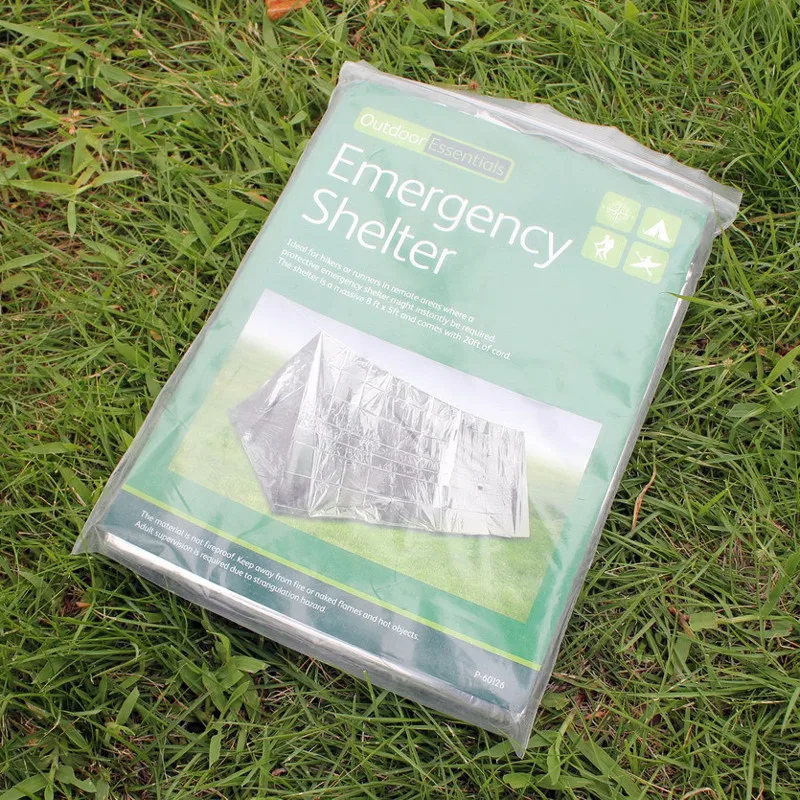 Argent Emergency Shelter Tent Outdoor Ultralight Portable Camping SOS Shelter Mylar Emergency Tube Tent First Aid Gear