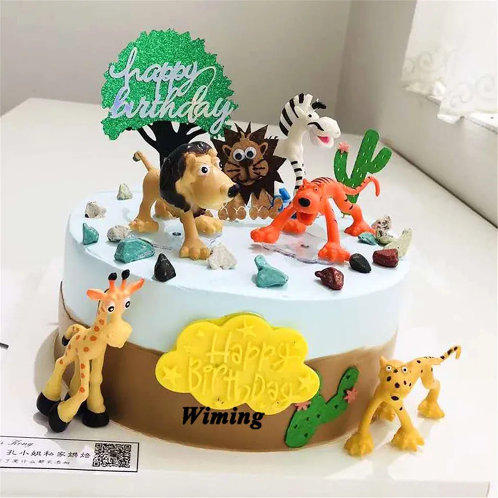 Decoration De Gateau En Forme D Animaux Sauvages Africains Cadeaux D Anniversaire Pour Bebes Et Enfants Jouets De La Ferme Decoration De Cupcake Aliexpress