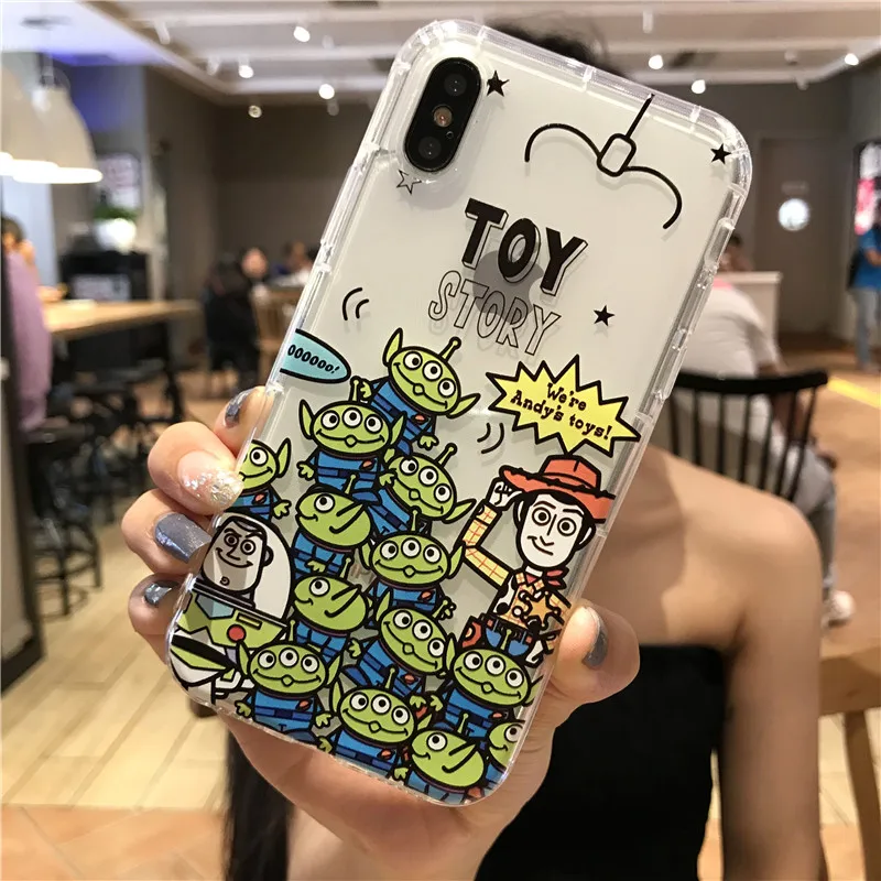 Милый чехол для телефона с рисунком Базз Лайтер три глаза для iphone Xs MAX Xr 6 6S 7 8plus воздушная подушка Прозрачная мягкая задняя крышка из ТПУ