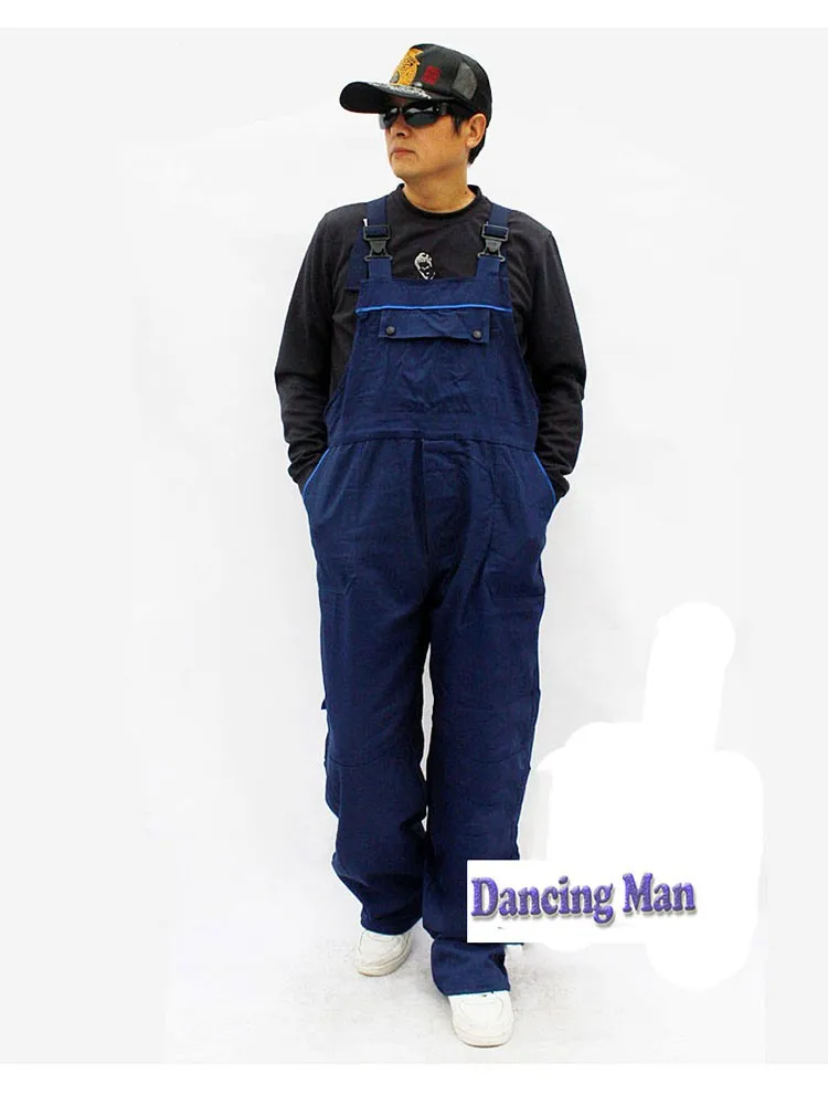 CCGK bib overalls men work coveralls repairman strap jumpsuits pants sleeveless wear-resistance working uniforms plus size S-3XL (15)