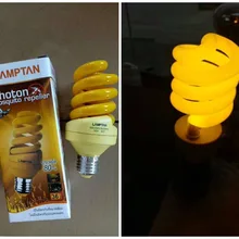 E27 220v lâmpada amarela repelente de mosquitos, espelhador de luz para economizar energia caseira, lâmpada espiral eficiente