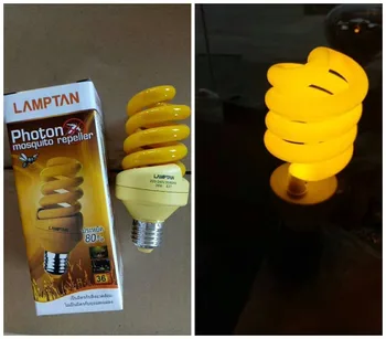 

E27 220V yellow light expel mosquito repeller light waves energy saving home indoor bulb spiral efficient repellent spiral Lamp