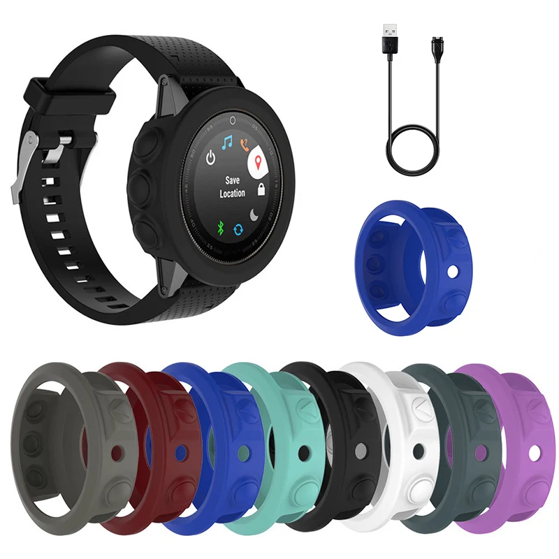 

Silicone Protective Case Cover Bracelet Protector Shell 1m 3.3FT USB Fast Charger Data Cable For Garmin fenix 5X 5 5S Plus