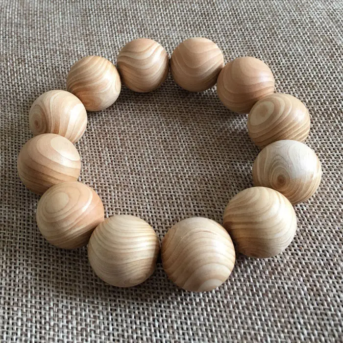 

20mm*12 Beads Chinese Natural Brown Wood Prayer Beads Beaded Bracelet Z11 10.20 40