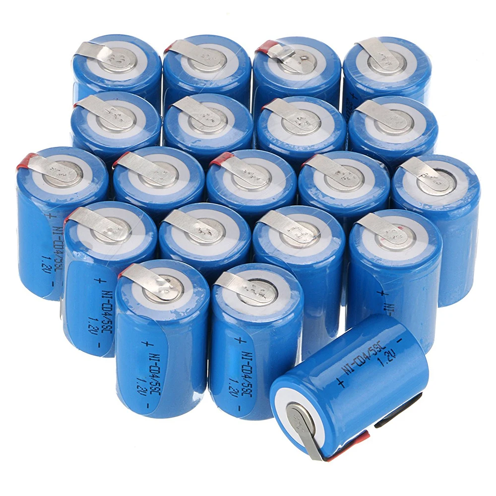 Высокая Ёмкость 10 шт. 4/5 аккумулятор SC 1,2 V 1600 мА/ч, 23*33 4/5 Sub C SC Ni-CD Перезаряжаемые батареи с PCB для электронные инструменты T2