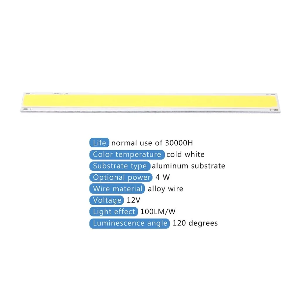 LED lamp strip Bulb 4W 140*15mm DC 12V COB LED Strip Lamp Light White Lighting Source for DIY LED Matrix Chip On Board Bar