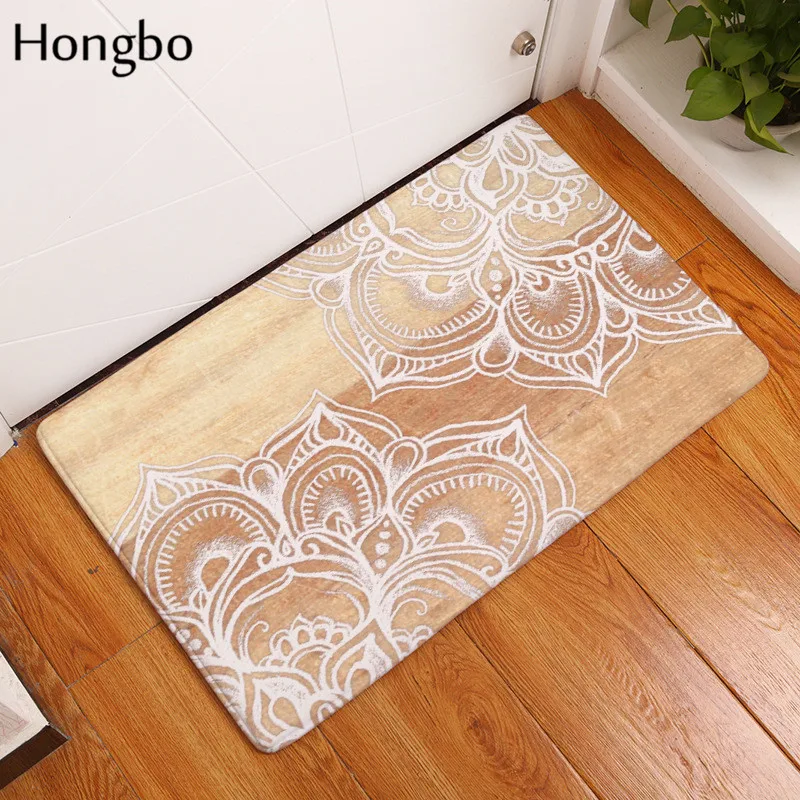 Хунбо Мандала коврики с принтами ковер с цветочным принтом коврик нескользящий коврик для кухни, ванной, туалета фланелевый домашний декор Entra