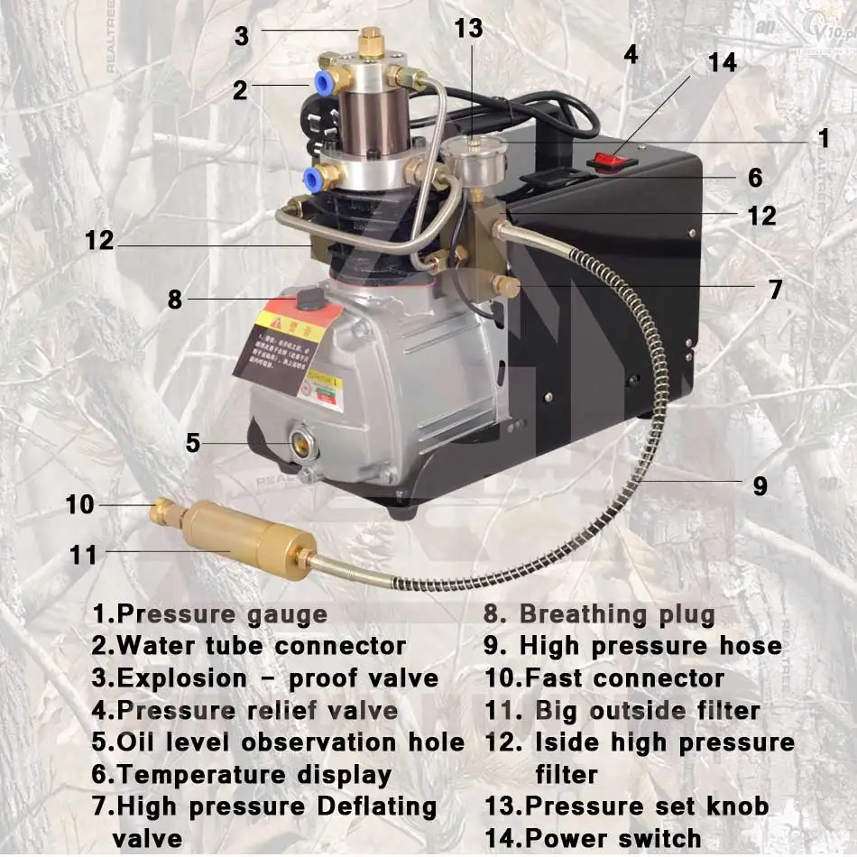 4500PSI высокое давление авто Стоп 30MPA Электрический PCP насос компрессор воздушный насос для пневматического ружья Подводное винтовка