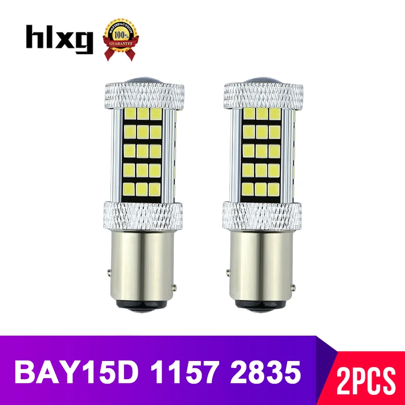 

hlxg 2pcs Car Light Bulbs Led 1157 BA15D Car Styling 12V License Plate Lights Signal Lamp Reading Clearance Interior Lighting