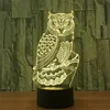 3D LED Night Light Spiritual Owl Action Figure 7 Colors Touch Optical Illusion Table Lamp Home Decoration Model ► Photo 2/6