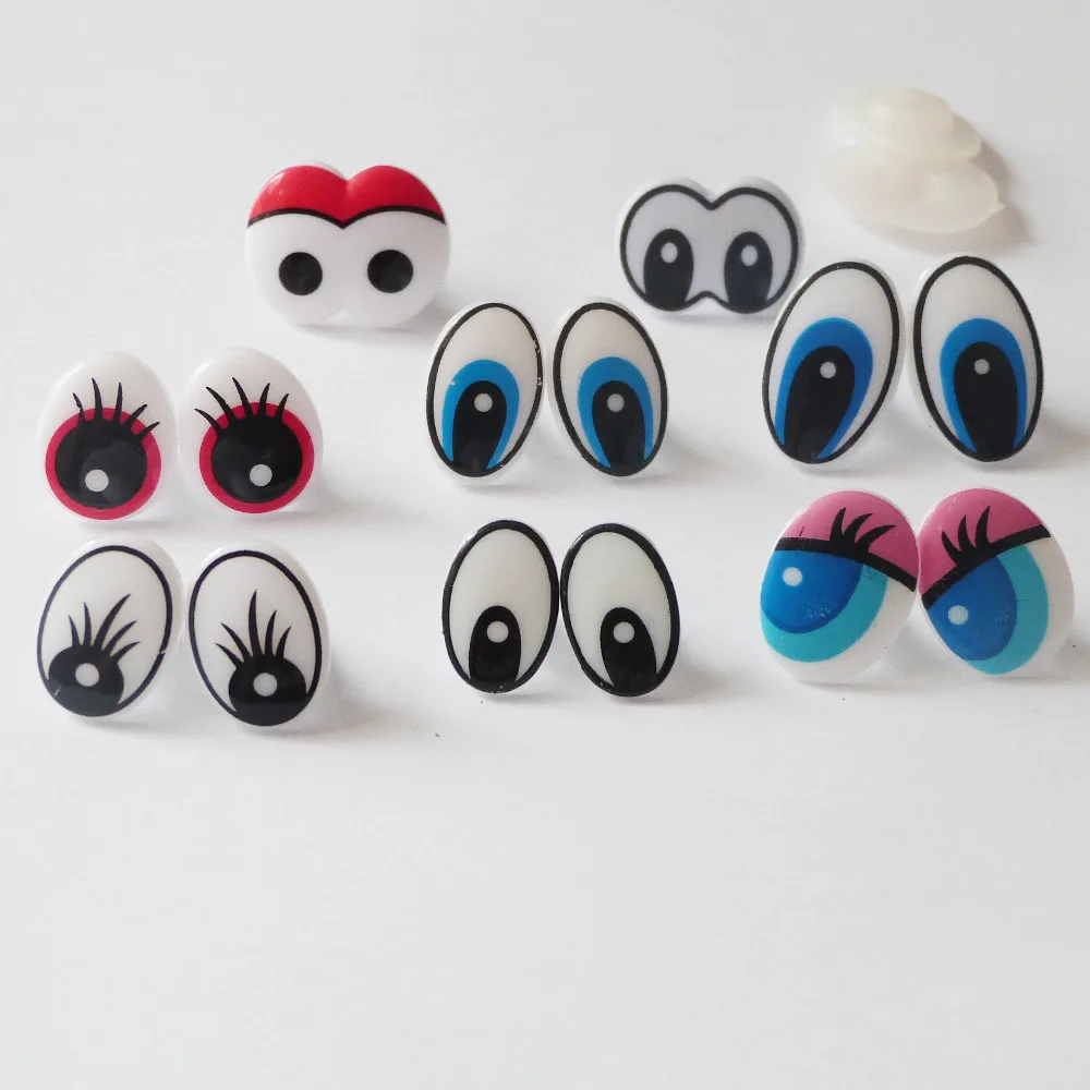 

50pcs/lot---- new design cartoon plastic safety toy eyes & hard washer for diy plush doll materials--you can choose style