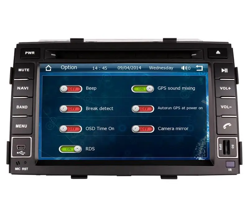 " in-dash автомобильный dvd-плеер с gps(опционально), аудио Радио стерео, USB/SD, AUX, BT/tv, Автомобильный мультимедийный головной убор для Kia SORENTO 2011