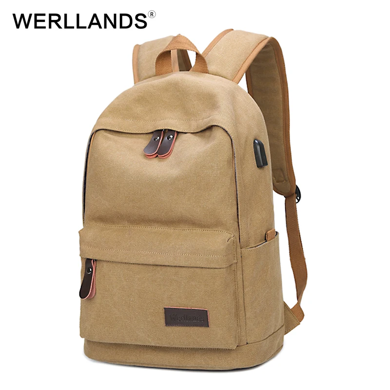 WERLLANDS Backpack USB Charging for Laptop Backpacks Waterproof