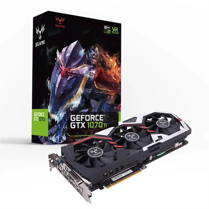 Красочная видеокарта iGame GTX 1070Ti Vulcan U Top 1607/1683 MHz 8G 256bit I3P5 M0328| |