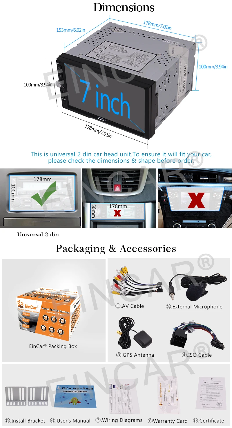 Discount 7" HD Touch Screen Android 6.0 Car NO-DVD Stereo Radio Player GPS Navigation USB 7
