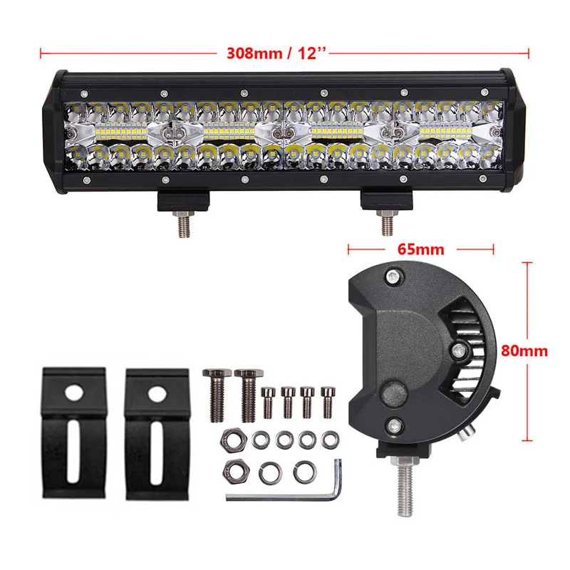 Barra de Luz de Trabalho 420w para Suv Levou 15 18 20 Polegada Tri Linhas 4x4 60 Carro Offroad w 120w 180w 240w 300w 360w Tractor 4 7 10 12 11 Barra de luz/Luz de trabalho