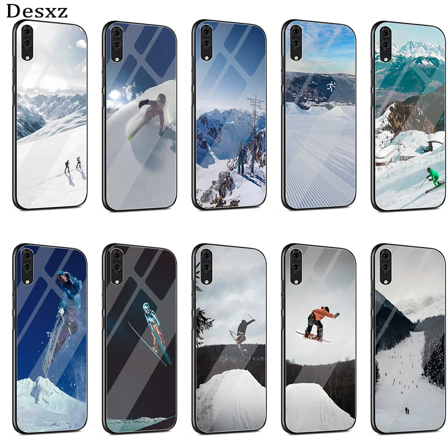 Desxz الرياضية التزلج الزجاج المقسى حافظة لهاتف huawei P10 P20 برو P الذكية زميله 10 20 لايت Y6 Y9 الشرف 7A 8X9 10 2018 2019 غطاء