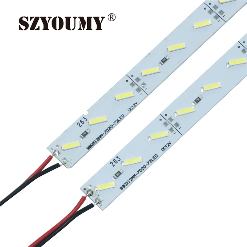 SZYOUMY супер яркий светодиодный свет DC12V 72 светодиодный SMD 7020 светодиодный жесткой полосы света белый Алюминий сплава Дисплей или украшение дома